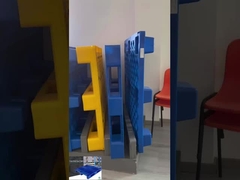 สีฟ้า 3 รันเนอร์ภารกิจหนัก พลาสติก พาเล็ต สแตนเลส สไตล์บล็อก 1300 * 1100 * 160 มม